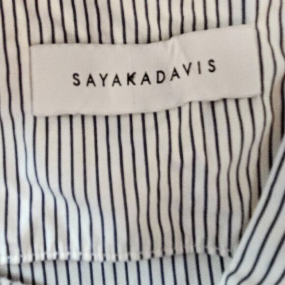 Sayaka Davis Women 4 Lagenlook Asymmetrical Hem Striped Cotton Dress with Pocket - Picture 6 of 14